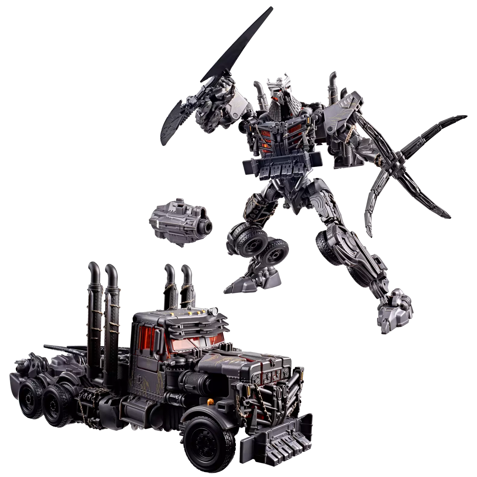 Figurine Leader Scourge de Transformers Studio Series de Hasbro, pose détaillée de la figurine Rise of the Beasts.