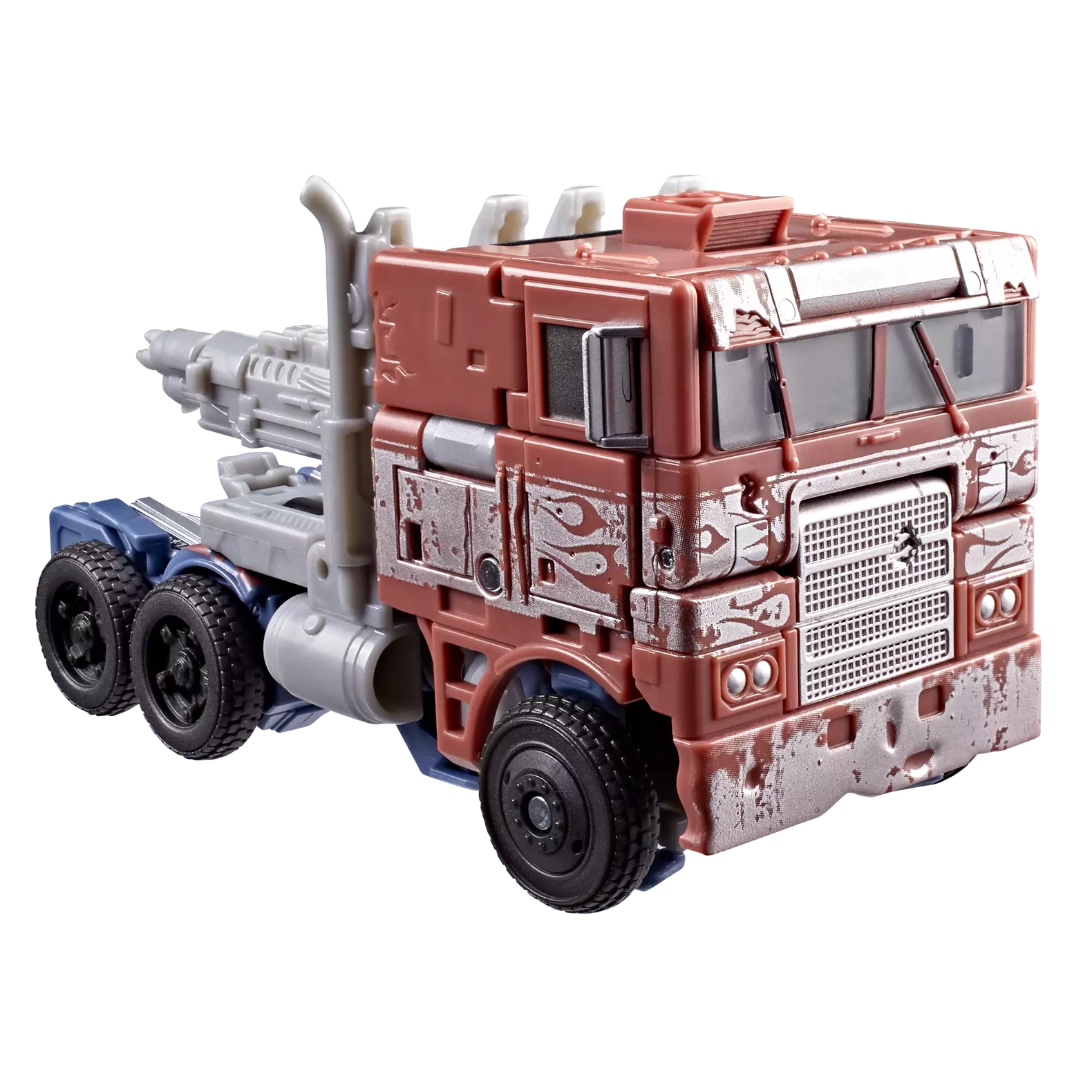 Figurine Transformers Studio Series Optimus Prime Voyager Class de l'Âge de l'extinction, détail du robot avec couleurs vives, marque Hasbro