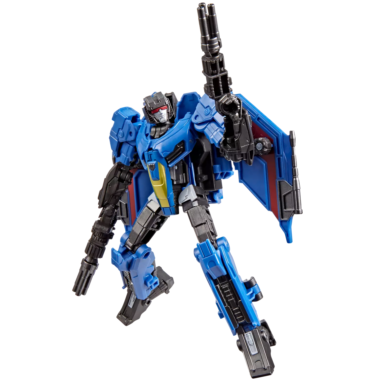 Figurine Transformers Studio Series Deluxe Thundercracker de Hasbro, détail de la figurine de l’avion de combat.