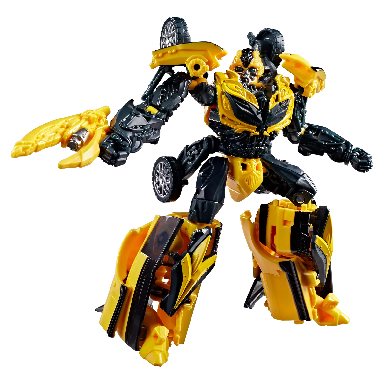 Figurine Transformers Studio Series Deluxe Bumblebee L'Âge de l'extinction de la marque Hasbro, détails de la figurine Bumblebee en mode robot.
