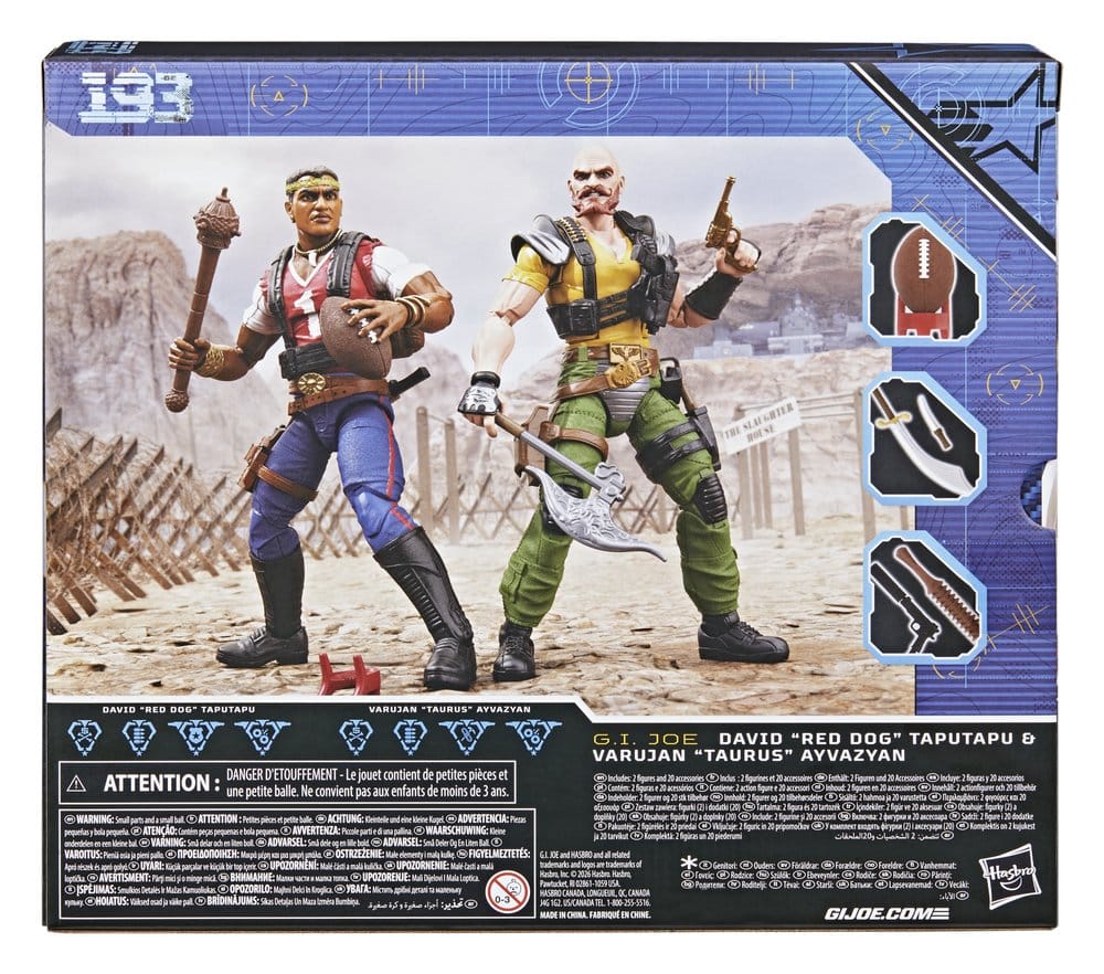 Figurines G.I. Joe Classified Series de 15 cm de David "Red Dog" Taputapu et Varujan "Taurus" Ayvazyan, fabriquées par Hasbro.