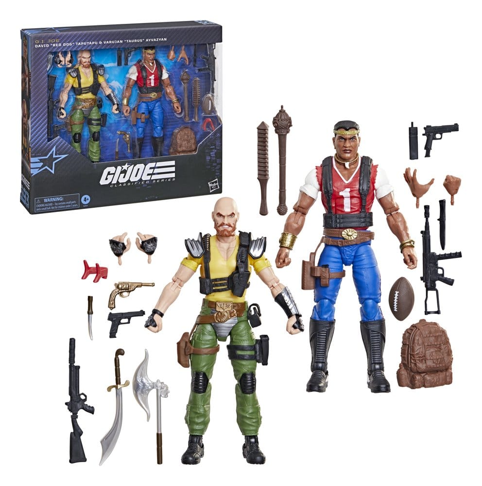 Figurines G.I. Joe Classified Series de 15 cm, David "Red Dog" Taputapu et Varujan "Taurus" Ayvazyan, fabriquées par Hasbro