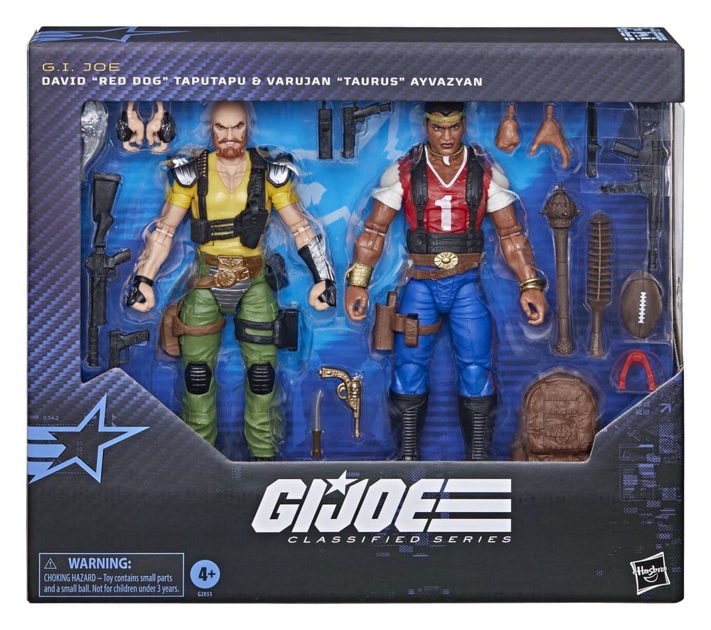 Deux figurines G.I. Joe Classified Series de 15 cm, David "Red Dog" Taputapu et Varujan "Taurus" Ayvazyan, par Hasbro.