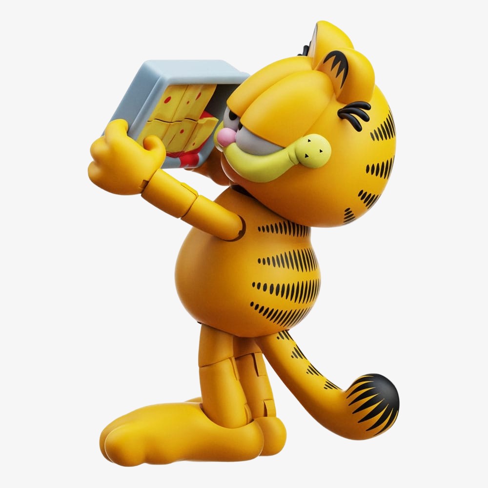 Figurine Garfield Boss Fight Studio de 10 cm, personnage de bande dessinée orange avec expression amusante, vue de face.