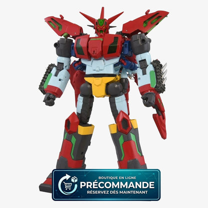 Figurine Toyrise Force Getter Robo de 27 cm de Takara Tomy, représentant le robot Getter Robo en pose dynamique.
