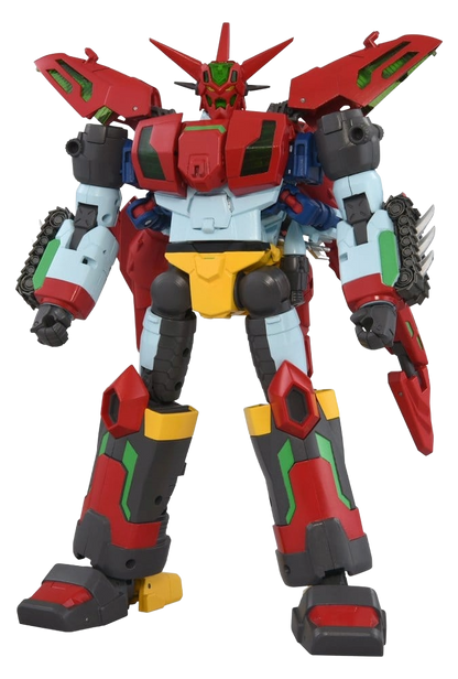 Figurine Toyrise Force Getter Robo de 27 cm de Takara Tomy, représentant le robot Getter Robo avec détails colorés.