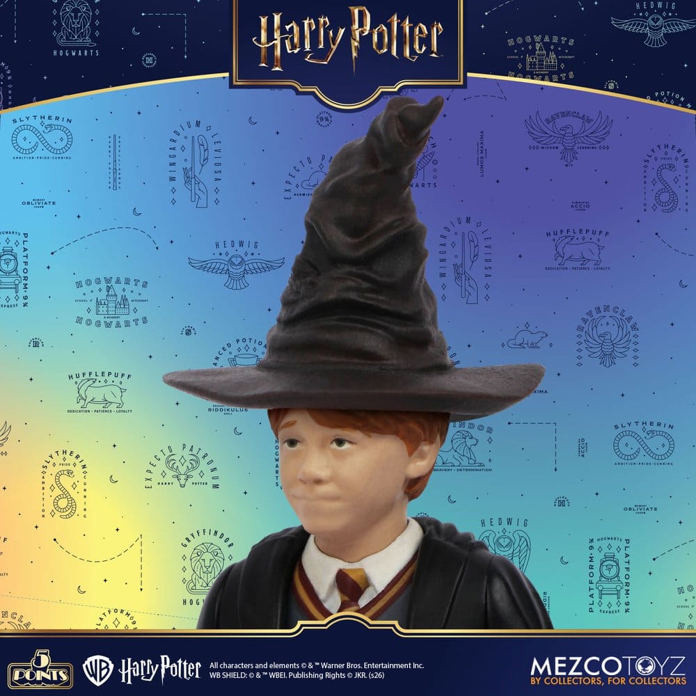 Figurines Harry Potter Mezco Toys, série 1, ensemble de 4 figurines de 10 cm représentant des personnages magiques.