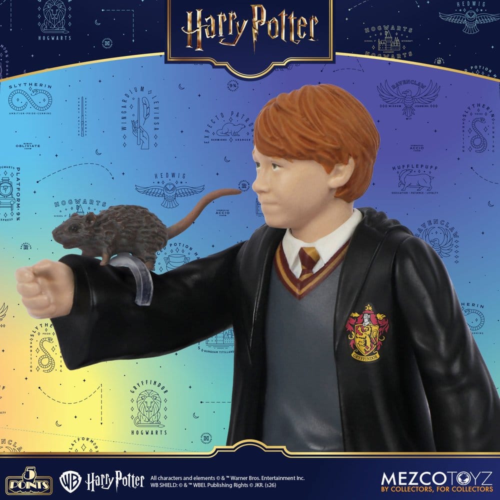 Figurines Harry Potter de 10 cm de la série 1, ensemble de 4 figurines Mezco Toys, personnages magiques et détaillés.