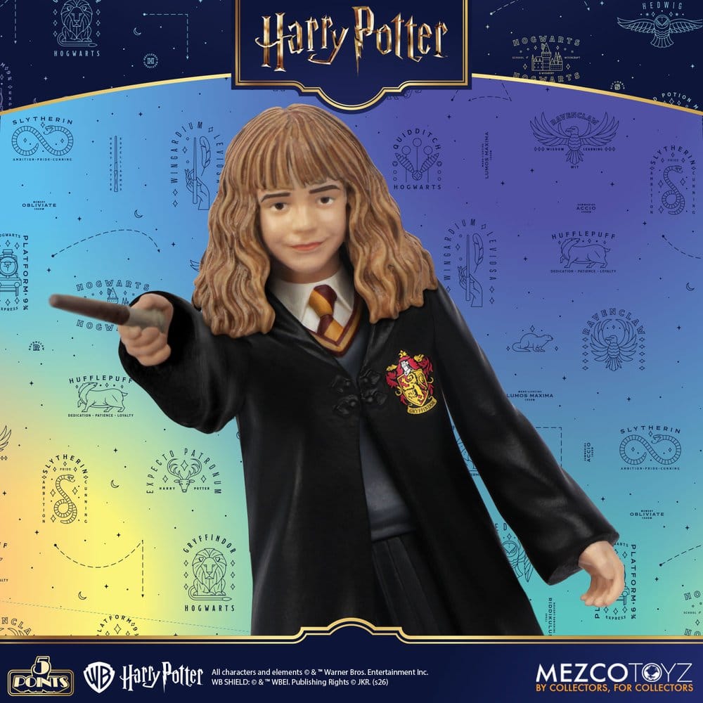 Figurines Harry Potter Mezco Toys, assortiment de 4 personnages de 10 cm, série 1, figurines détaillées et colorées.