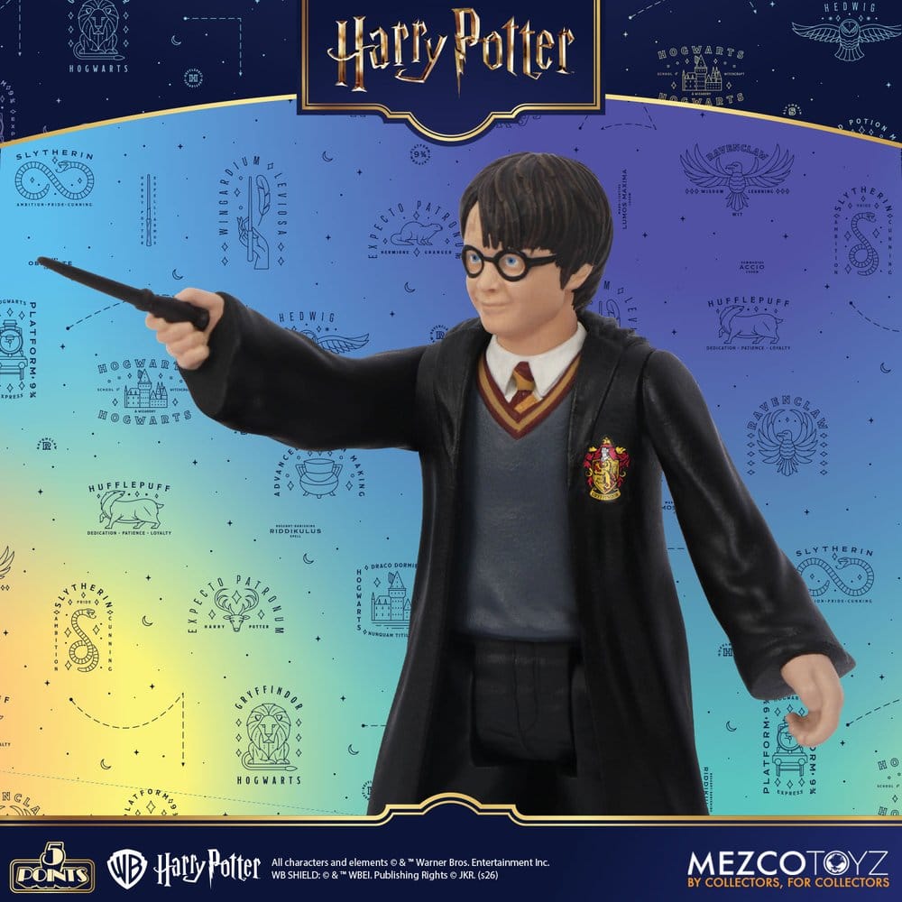 Figurines Harry Potter Mezco Toys, assortiment de 4 figurines de 10 cm, Série 1, personnages emblématiques du wizard.