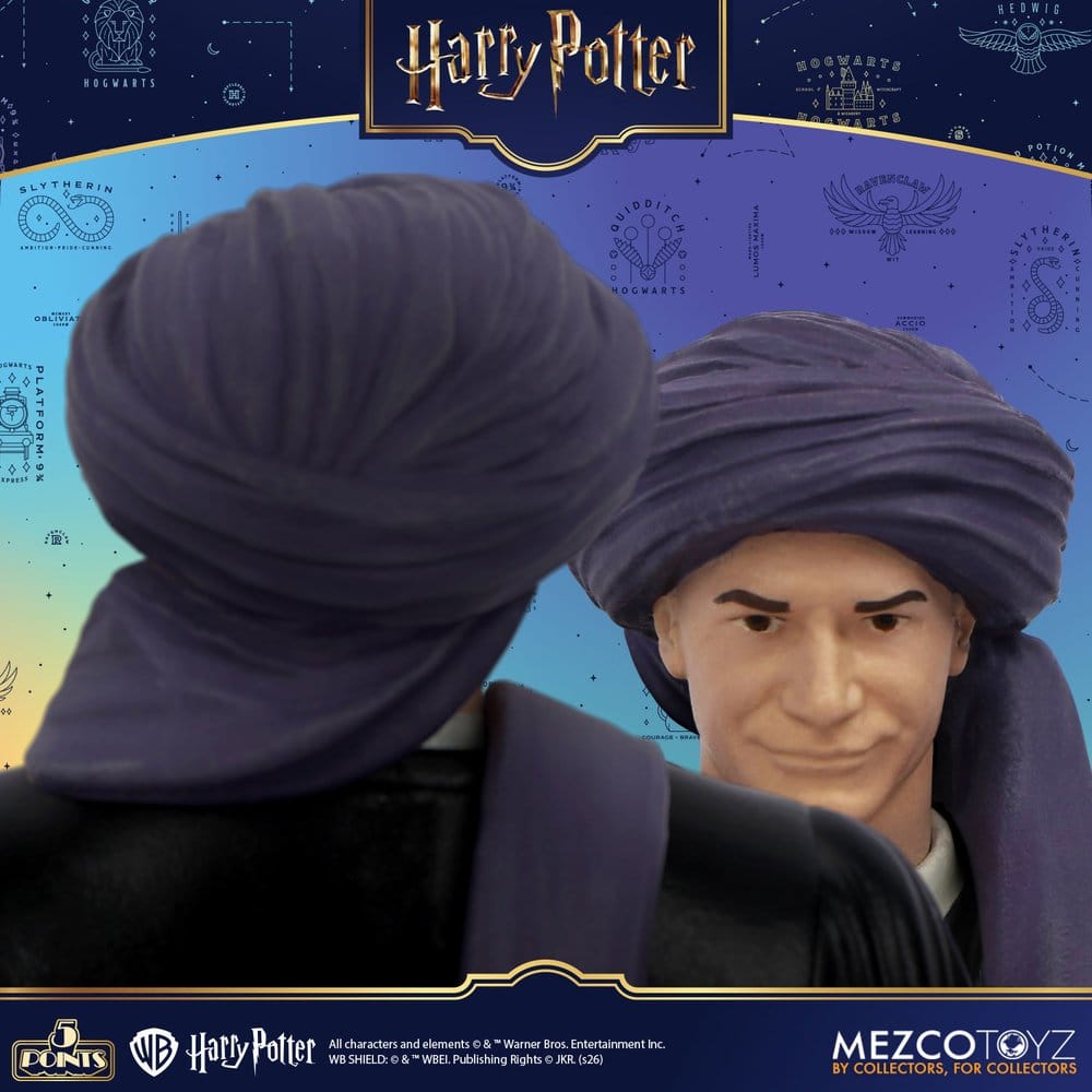 Figurines Harry Potter Mezco Toys, assortiment de 4 figurines de 10 cm de la série 1, représentant des personnages magiques.