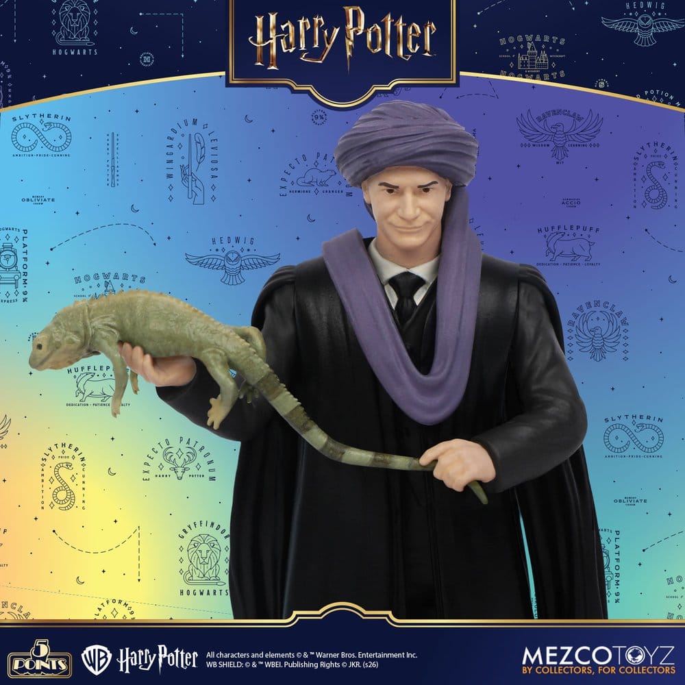 Figurines Harry Potter de 10 cm, assortiment de 4 figurines de la série 1 de Mezco Toys, représentant des personnages emblématiques.