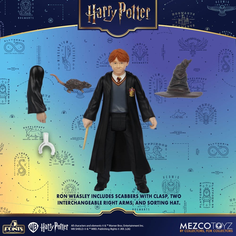 Figurines Harry Potter de 10 cm, série 1, assortiment de 4 figurines Mezco Toys, personnages magiques et détaillés.