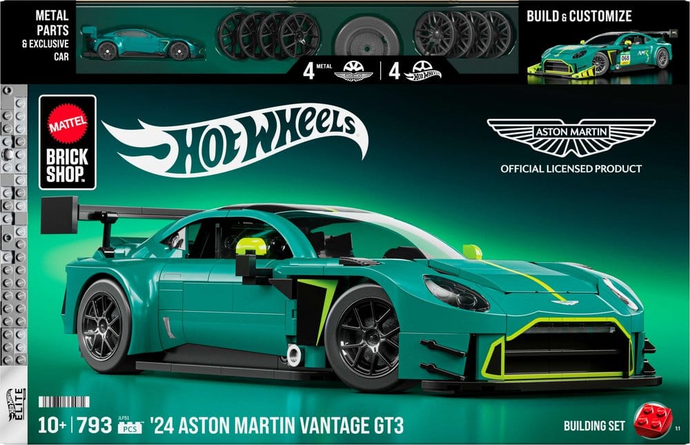 Hot Wheels Elite – Mattel Brick Shop ‘24 Aston Martin Vantage GT3 1/16