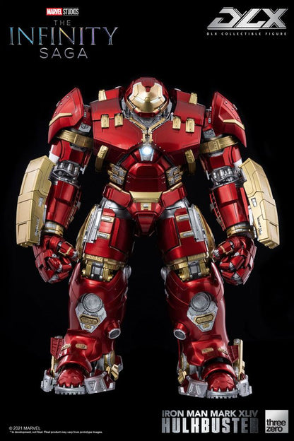 Figurine Iron Man Mark 44 Hulkbuster de la saga Infinity, 30 cm, en plastique détaillé par Threezero, vue de face.