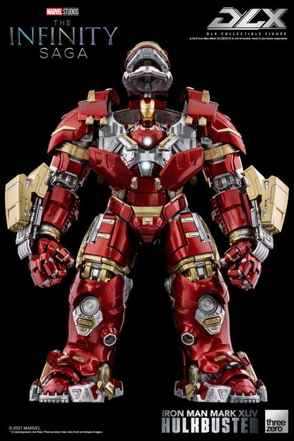 Figurine Infinity Saga Iron Man Mark 44 Hulkbuster 30 cm de Threezero, détails réalistes et articulation précise.