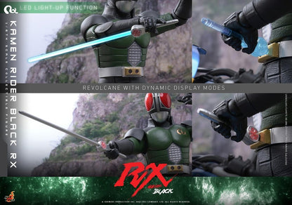 figurine Kamen Rider Black RX de Hot Toys, 31 cm, détail précis de la figurine de style japonais en pose dynamique