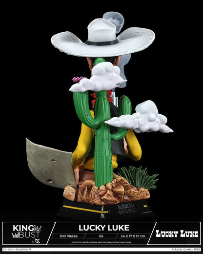Statuette limitée de Lucky Luke, bust de roi en résine, collection Cartoon Kingdom, détail précis et finition soignée.