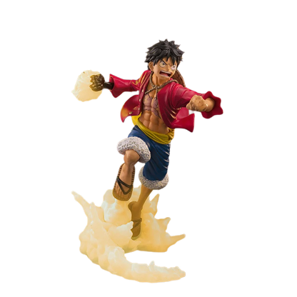 Figurine Luffy One Piece Abystyle, édition phosphorescente, 16 cm, représentant Monkey D. Luffy avec détails colorés.