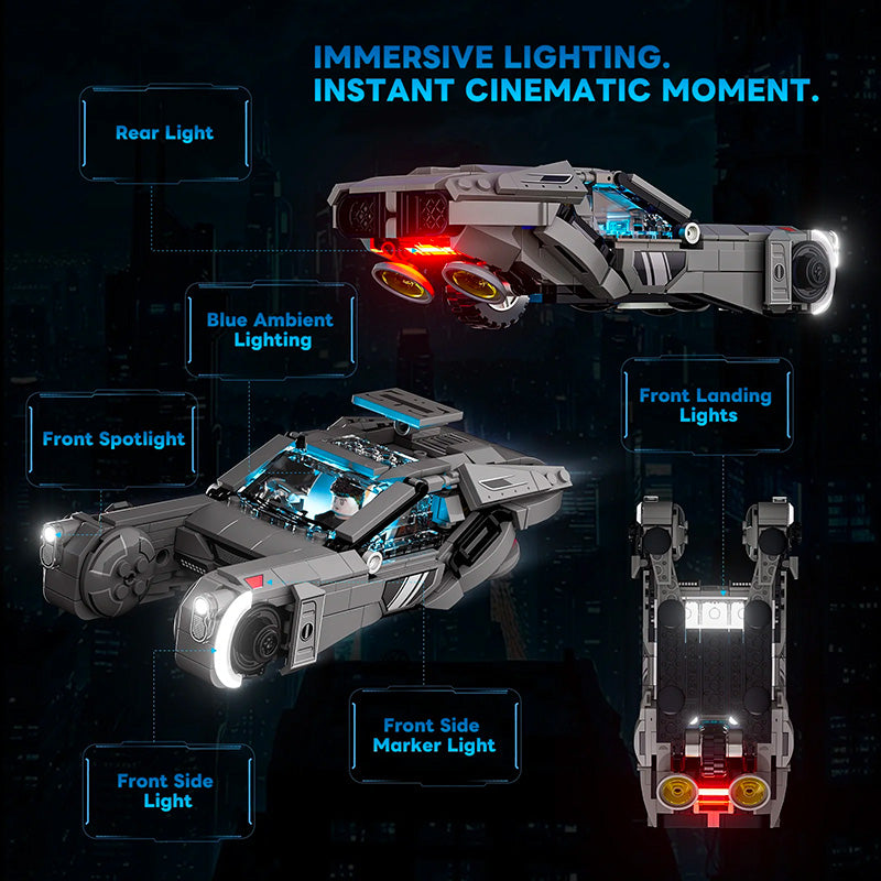 Briques de construction Lumibricks Blade Runner 2049 K’s Spinner, véhicule lumineux à construire