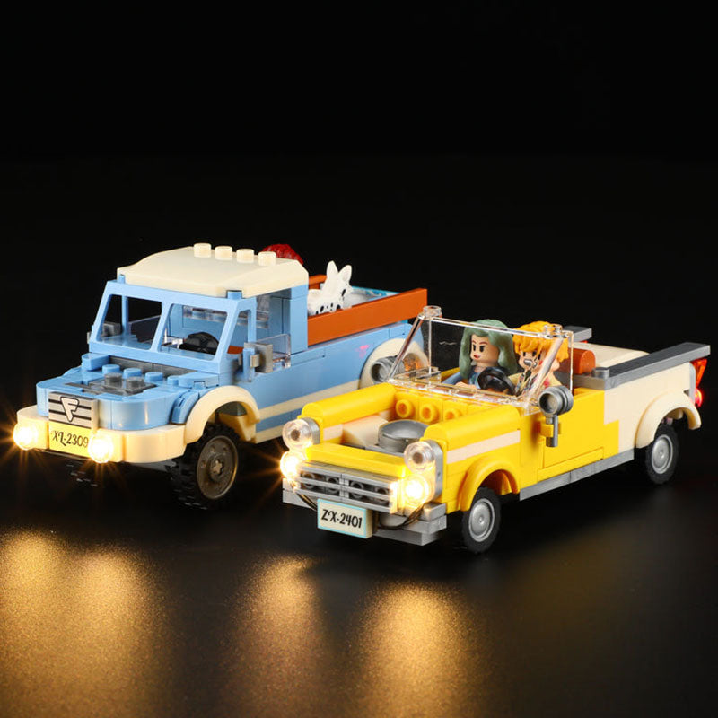 Diorama lumineux à construire Lumibricks Road Trip 18004 Night Glow Drive-In en briques de construction
