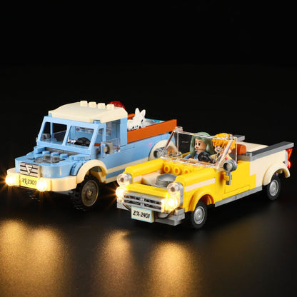 Diorama lumineux à construire Lumibricks Road Trip 18004 Night Glow Drive-In en briques de construction