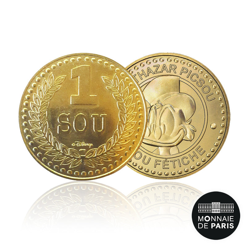 Disney Monnaie De Paris Sou Fetiche Picsou Doré à l'or fin 1953Ex - Toys Legacy Collection