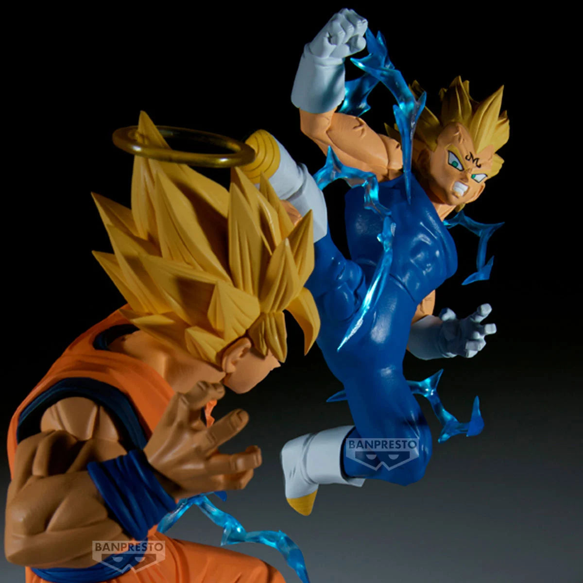 Figurine Majin Vegeta de 15 cm de la collection Dragon Ball Z, figurine Bandai représentant le personnage dans une pose dynamique.