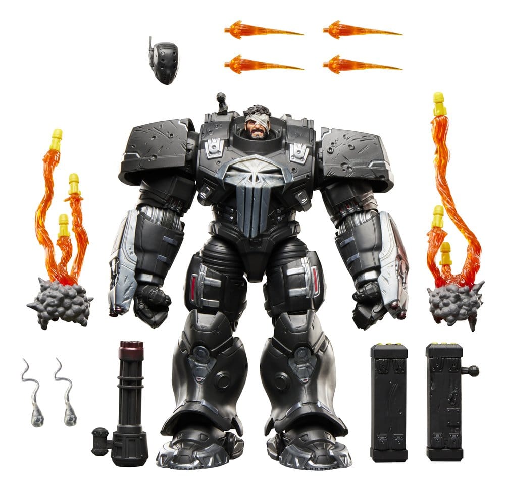 Figurine Hasbro Marvel Legends Punisher en armure Hulkbuster, 15 cm, vue détaillée du personnage