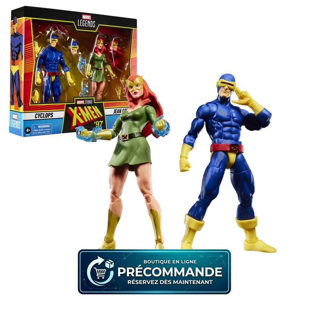 Pack de 2 figurines Hasbro Marvel Legends Cyclops et Jean Grey 15 cm, X-Men ’97