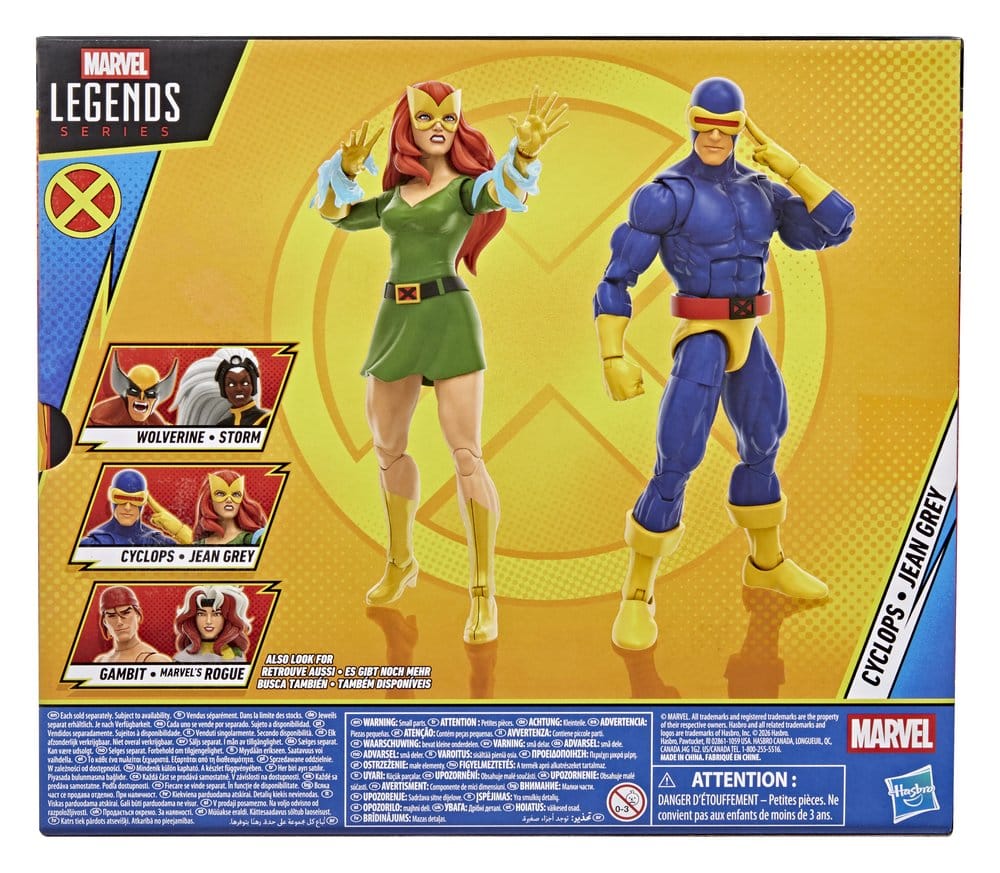 Pack de 2 figurines Hasbro Marvel Legends Cyclops et Jean Grey 15 cm, X-Men ’97