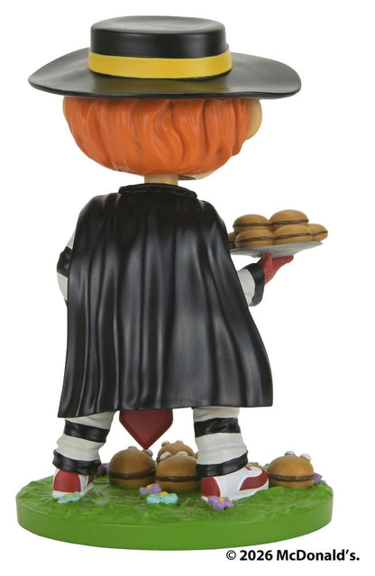 Figurine Neca de 16,5 cm du Hamburglar de McDonald's, tête branlante, détails colorés et expression amusante.