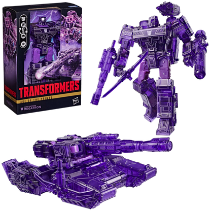 Figure Megatron Transformers Age of the Primes Dark Energon de Hasbro, figurine détaillée du robot Transformers.