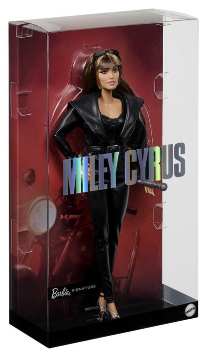 Poupée de collection Barbie Signature Miley Cyrus par Mattel avec détails réalistes et vêtements stylés.