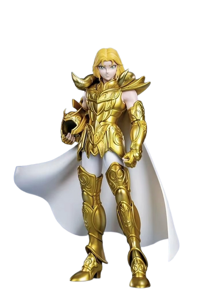 Figurine Mu du Bélier Saint Seiya Zodiakos, personnage de chevalier en armure, en position dynamique.