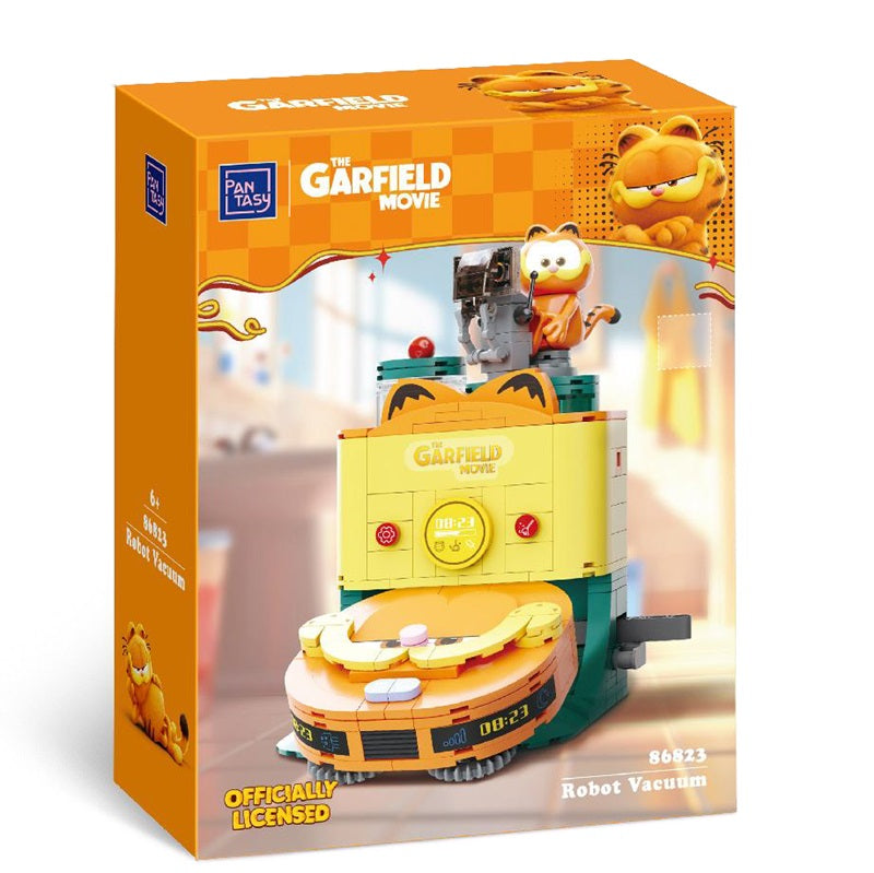 Briques de construction Pantasy Garfield Aspirateur Robot, 16 cm, jeu de construction coloré et détaillé.