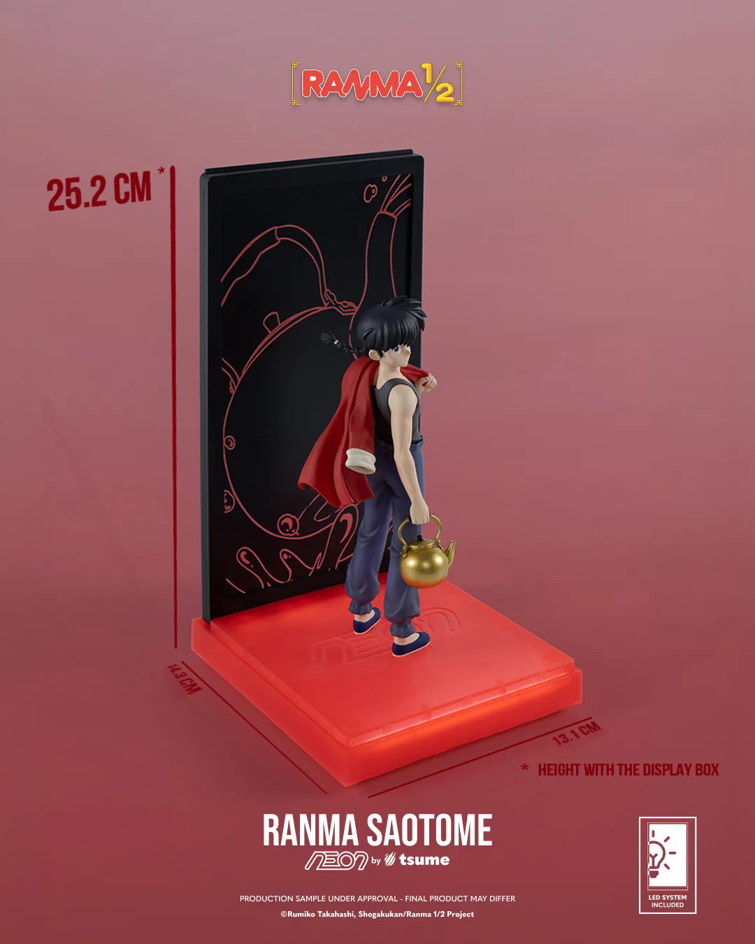 Ranma 1/2 – Ranma Saotome Boy Neon Figure – Figurine Tsume 25 cm