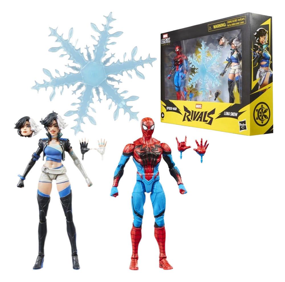 Figurines Marvel Legends Spider-Man et Luna Snow, pack de 15 cm, personnages de Marvel, fabriquées par Hasbro.