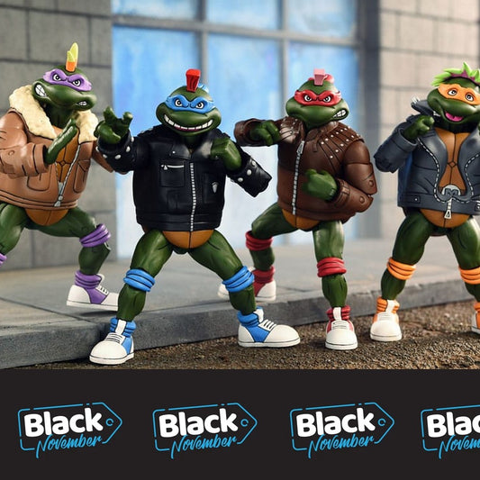 Tortues Ninja (Cartoon) figurines Pack de 4 Punk Turtles 18 cm