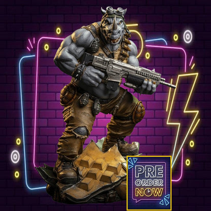 Teenage Mutant Ninja Turtles Legends statuette 1/3 Rocksteady 69 cm - Toys Legacy Collection