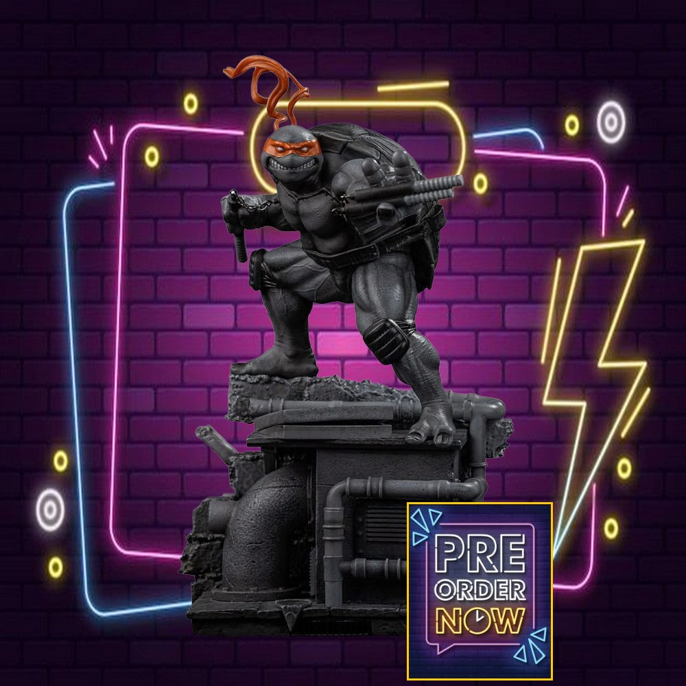 Tortues Ninja statuette 1/10 Art Scale Michelangelo Black and White Variant 26 cm - Toys Legacy Collection