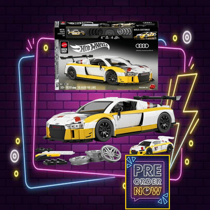 Hot Wheels Elite Mattel Brick Shop jeu de construction 1/16 '15 Audi R8 LMS - Toys Legacy Collection