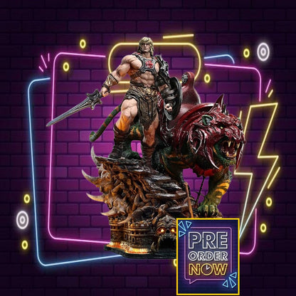 Masters of the Universe statuette Real Elite Masterline Series 1/4 He-Man & Battle Cat 86 cm - Toys Legacy Collection