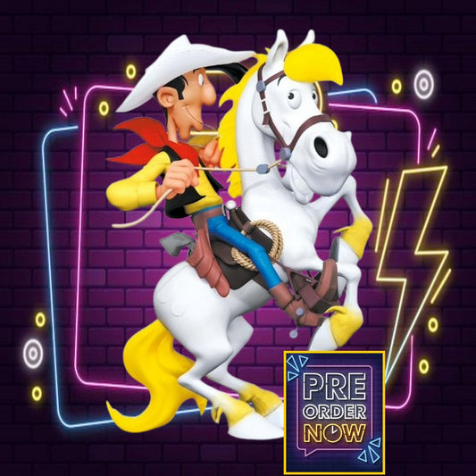 Lucky Luke sur Jolly Jumper cabré