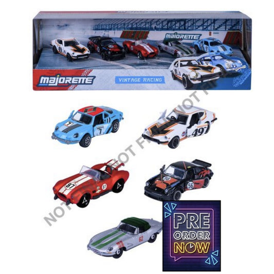 RIDE COOL - Vintage Racing - Pack de 5 Voitures Miniature - 1:64