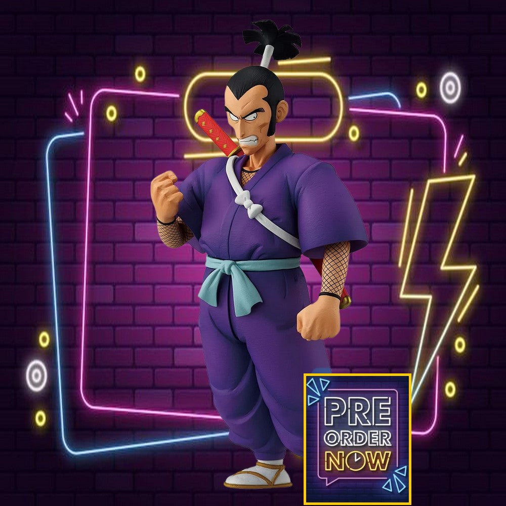 Figurine Bandai Dragon Ball Sergeant Major Murasaki, 25cm, représentant un personnage du Red Ribbon Army en pose dynamique.