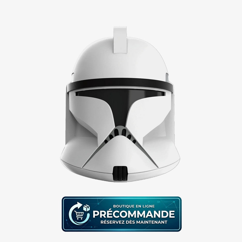 Casque électronique de jeu STAR WARS Soldat Clone Phase I Black Series, modèle de rôle, dans un style noir avec visière.