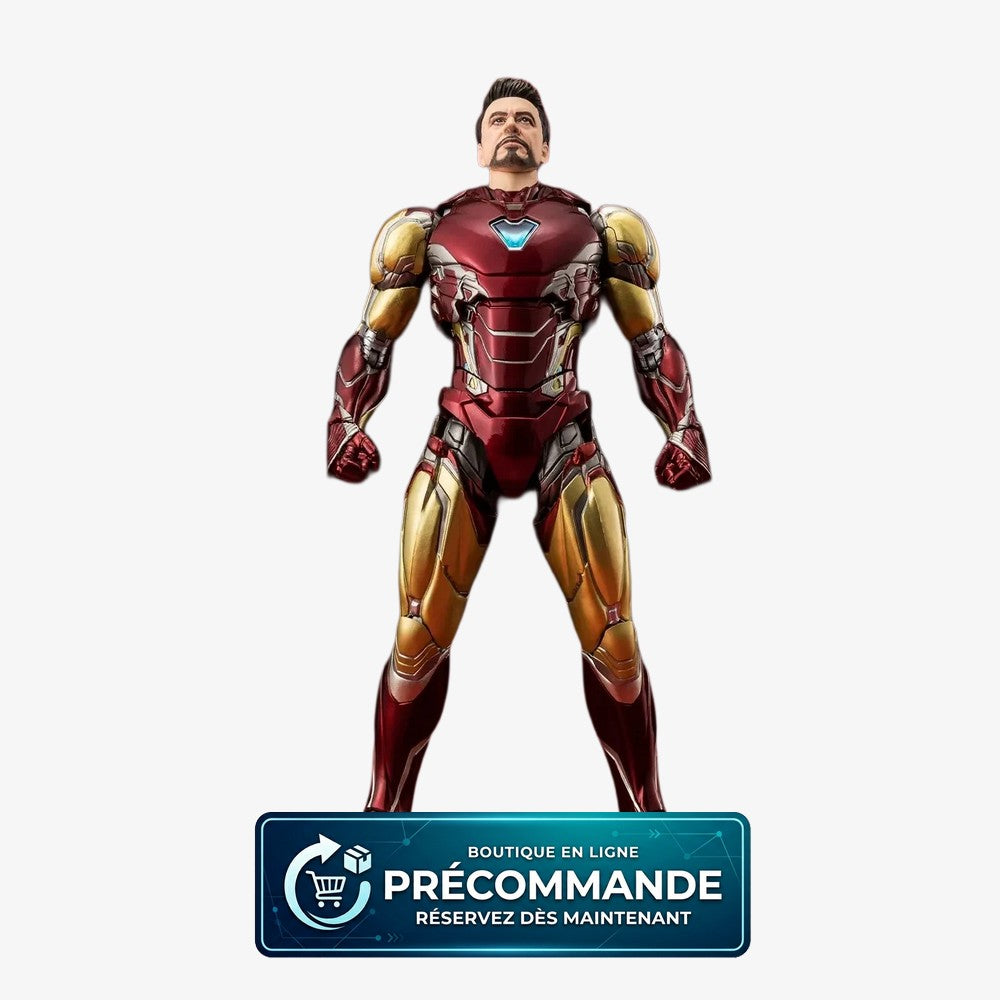 Figurine Iron Man Mark 85 de Marvel: The Infinity Saga, S.H. Figuarts de Bandai Tamashii nation, 15 cm, vue de face.