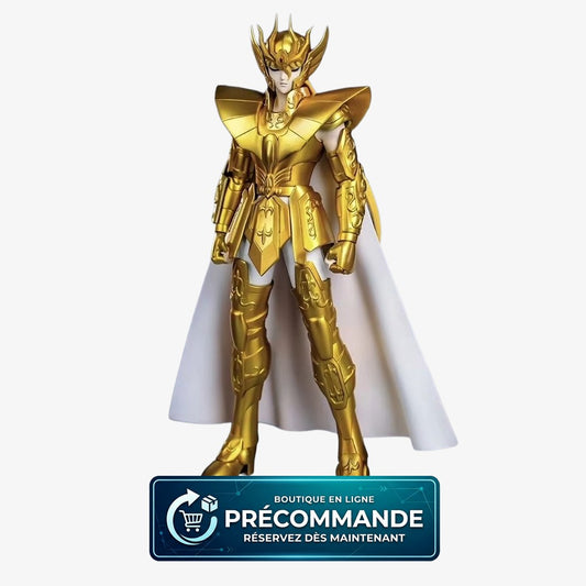 Figurine Zodiakos Saint Seiya Shaka de la Vierge, chevalier du zodiaque, en position héroïque, détail artistique.