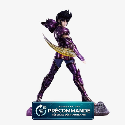 Figurine Shura du Capricorne de la série Saint Seiya, version surplis, marque Koiland, en pose détaillée.